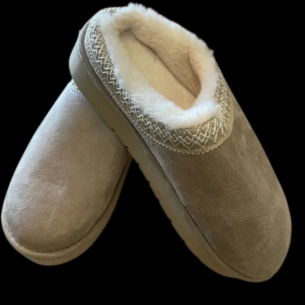 Cozy Faux Suede & Faux Fur Lined Slippers | Beige | EU 40/41 (US 9–10)